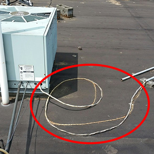 High Voltage Wires Exposed on Roof