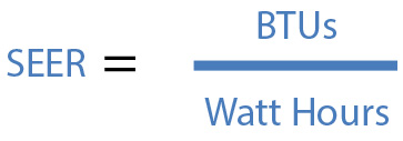 SEER = BTUs / Watt Hours