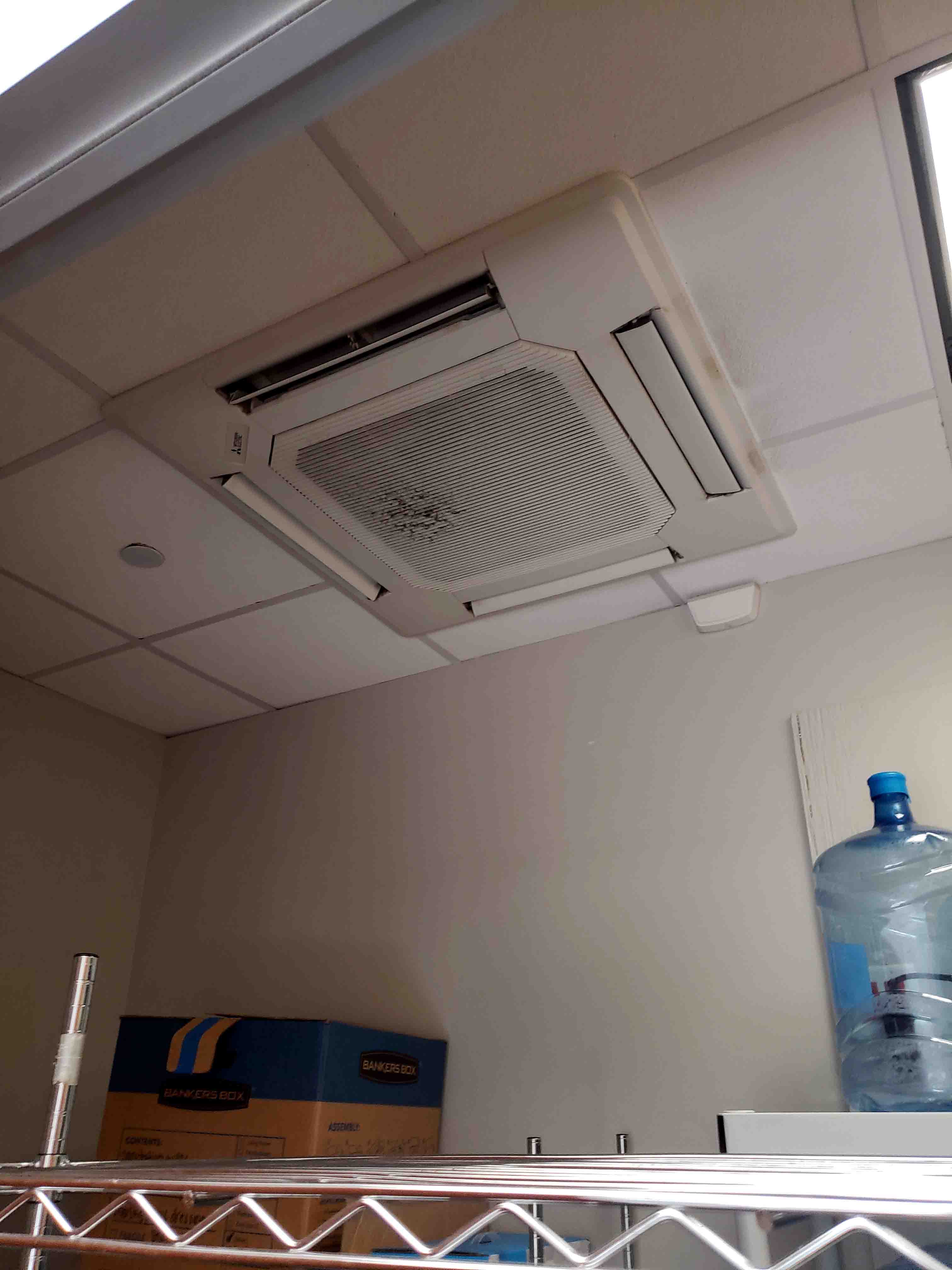 A ductless HVAC system in a closet