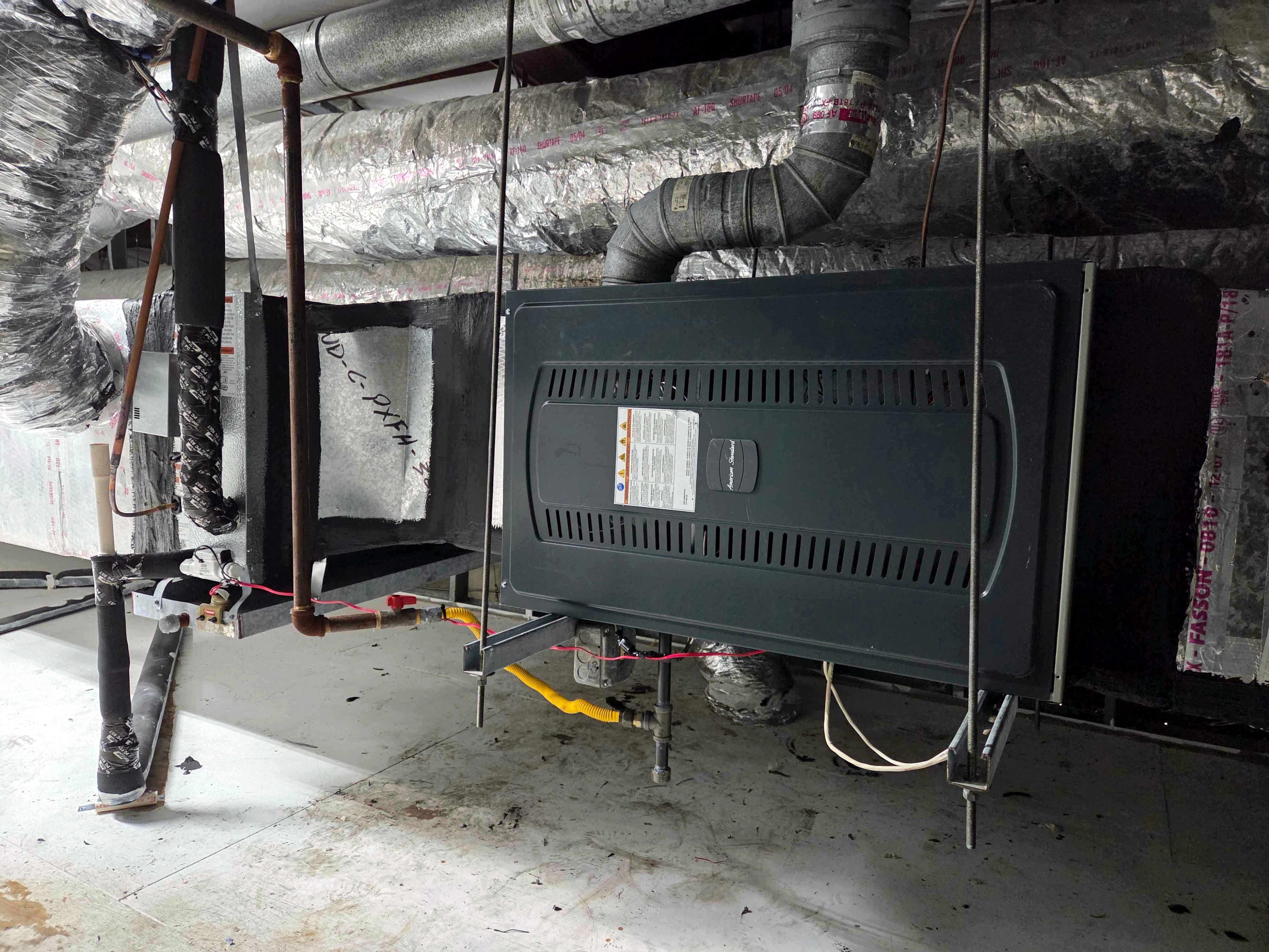 Newly installed American Standard Gas HVAC system in Houston home by Adams Air professional technicians