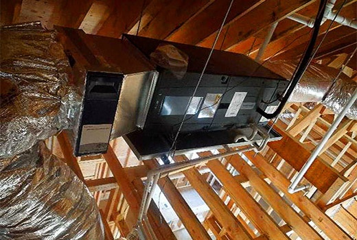 Electric furnace installation in Houston home showing clean electric heating system installation